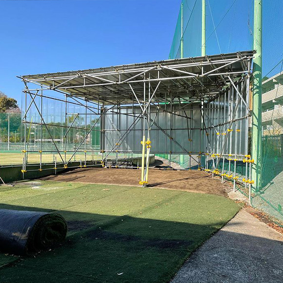 横浜高等学校 長浜グラウンド ブルペン小屋［神奈川県横浜市金沢区］